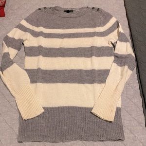 Gray and White Wool Blend J. Crew Sweater